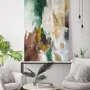 Office design and planning - « Green flow » Series of handmade textured abstract paintings - MATISS ART STUDIO