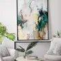 Office design and planning - « Green flow » Series of handmade textured abstract paintings - MATISS ART STUDIO