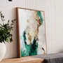 Office design and planning - « Green flow » Series of handmade textured abstract paintings - MATISS ART STUDIO