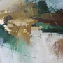 Office design and planning - « Cliff » Series of handmade textured abstract paintings - MATISS ART STUDIO