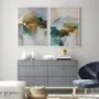 Office design and planning - « Cliff » Series of handmade textured abstract paintings - MATISS ART STUDIO
