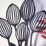 Décorations florales - Paper Cut Noir - Découpe Artisanale - Tulipes - LUMBRA BY PELLAS