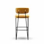 Stools - Apollo Bar Stool in Lacquered Iron and Brass Details - DUISTT