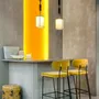 Stools - Apollo Bar Stool in Lacquered Iron and Brass Details - DUISTT