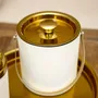 Glass - Ecru and gold ice bucket 15x15x18.5cm - AULICA PROM ORF DIFFUSION