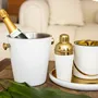 Glass - Ecru and gold ice bucket 15x15x18.5cm - AULICA PROM ORF DIFFUSION