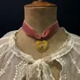 Jewelry - Necklace Rosaline - Choker in pink velvet - FASCINATO