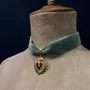 Jewelry - Necklace Tybalt - Choker in green velvet - FASCINATO