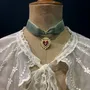 Jewelry - Necklace Tybalt - Choker in green velvet - FASCINATO