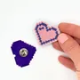 Gifts - Embroidered “Heart” Brooch – Love in Pixels - PETIT POIRIER