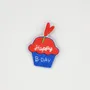 Kids accessories - Embroidered cupcake “Happy Birthday” Brooch - PETIT POIRIER