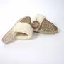 Homewear - Pantoufles femme dorées à paillettes – Laine et jute, fait main - ATELIER COSTÀ