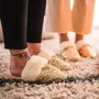 Homewear - Pantoufles femme dorées à paillettes – Laine et jute, fait main - ATELIER COSTÀ