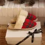 Cadeaux - Pantoufles femme tartan rouge – Édition Noël, fait main en Espagne - ATELIER COSTÀ