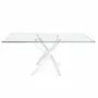 Dining Tables - Rectangular tempered glass and white steel dining table - ANGEL CERDÁ