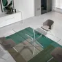 Dining Tables - Rectangular tempered glass and white steel dining table - ANGEL CERDÁ