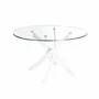 Dining Tables - Round tempered glass and white steel dining table - ANGEL CERDÁ