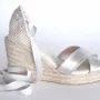 Shoes - Handmade Metallic Leather Cross-Strap Espadrilles – Customisable - ATELIER COSTÀ