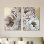 Office design and planning - « Peonies » Series of handmade textured abstract paintings - MATISS ART STUDIO
