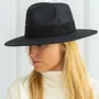 Hats - WIDE BRIMMED FELT HAT - leather braid - TRAVAUX EN COURS...