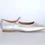 Shoes - Metallic silver leather Mary Janes – handcrafted in Spain - ATELIER COSTÀ