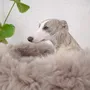 Lits - Lit Ovale pour Animal en Peau de Mouton Naturelle – Greige - MELLOW CONCEPT STORE