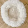Beds - Round Natural Sheepskin Pet Bed - White - MELLOW CONCEPT STORE