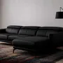 Sofas - Black cowhide chaise longue sofa - ANGEL CERDÁ