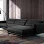 Sofas - Black cowhide chaise longue sofa - ANGEL CERDÁ