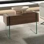 Night tables - Walnut and glass bedside table - ANGEL CERDÁ