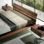Night tables - Walnut and glass bedside table - ANGEL CERDÁ
