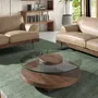 Coffee tables - Walnut round coffee table - ANGEL CERDÁ
