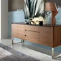 Sideboards - Walnut sideboard and black glass top - ANGEL CERDÁ