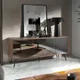 Mobilier et rangements pour bureau - Buffet en noyer avec portes miroir en verre noir - ANGEL CERDÁ