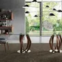 Dining Tables - Oval oval dining table half round tempered glass and walnut - ANGEL CERDÁ
