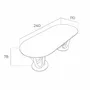 Dining Tables - Oval oval dining table half round tempered glass and walnut - ANGEL CERDÁ