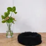 Lits - Lit Rond pour Animal en Peau de Mouton Naturelle – Noir - MELLOW CONCEPT STORE