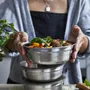 Outdoor kitchens - Multifunction Food Bowl  -Microwave safe Stainless steel round - BLACK+BLUM EUROPE