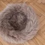 Lits - Lit Rond pour Animal en Peau de Mouton Naturelle - Greige - MELLOW CONCEPT STORE