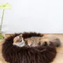 Lits - Lit Rond pour Animal en Peau de Mouton Naturelle - Marron - MELLOW CONCEPT STORE