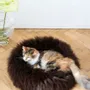 Lits - Lit Rond pour Animal en Peau de Mouton Naturelle - Marron - MELLOW CONCEPT STORE