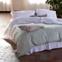 Linge de lit - ENSEMBLE TRIVIA – Drap plat en pur lin lavé avec 2 taies d’oreiller - NORA V