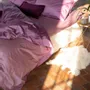 Linge de lit - ENSEMBLE VEIVE – Housse de couette en satin avec 2 taies d’oreiller - NORA V