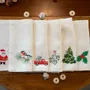 Linge de table textile - UNI – Serviette brodée en pur lin lavé avec bourdon - NORA V