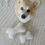 Decorative objects - Natural Sheepskin Dog Toy: Bone - White - MELLOW CONCEPT STORE