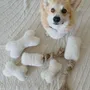 Decorative objects - Natural Sheepskin Dog Toy: Bone - Beige - MELLOW CONCEPT STORE