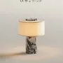 Lampes de bureau  - Auríe Portable Lamp in Linen & Calacatta Viola Marble - BLOSSHOLM