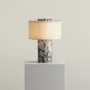 Lampes de bureau  - Auríe Portable Lamp in Linen & Calacatta Viola Marble - BLOSSHOLM