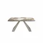 Dining Tables - Rectangular porcelain marble and steel extending dining table - ANGEL CERDÁ
