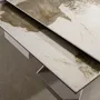 Dining Tables - Rectangular porcelain marble and steel extending dining table - ANGEL CERDÁ